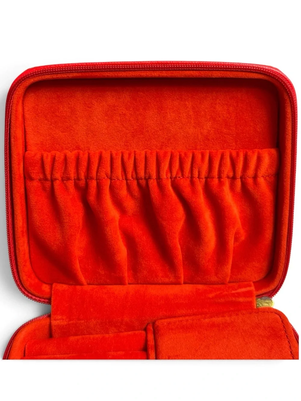 Red Velvet Travel Jewelry Hard Case - Compact Organizer